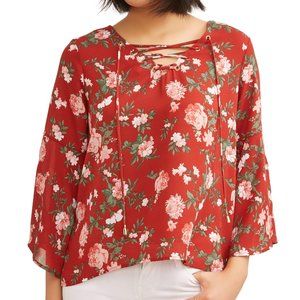 New Moral Fiber Floral Bell Sleeves Top.